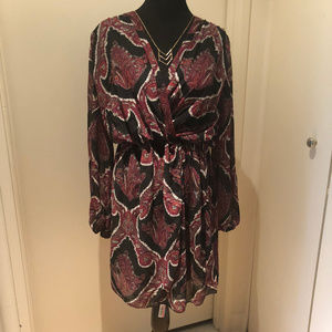 Long Sleeve Printed Dress